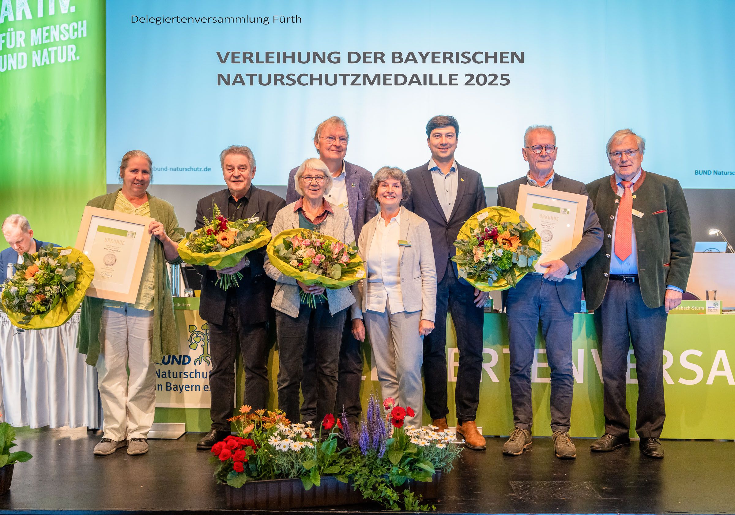 Geehrte BN Mitglieder | Bild: Heinrich Inkoferer Delegierten Versammlung BN 2025 in Führt, DV